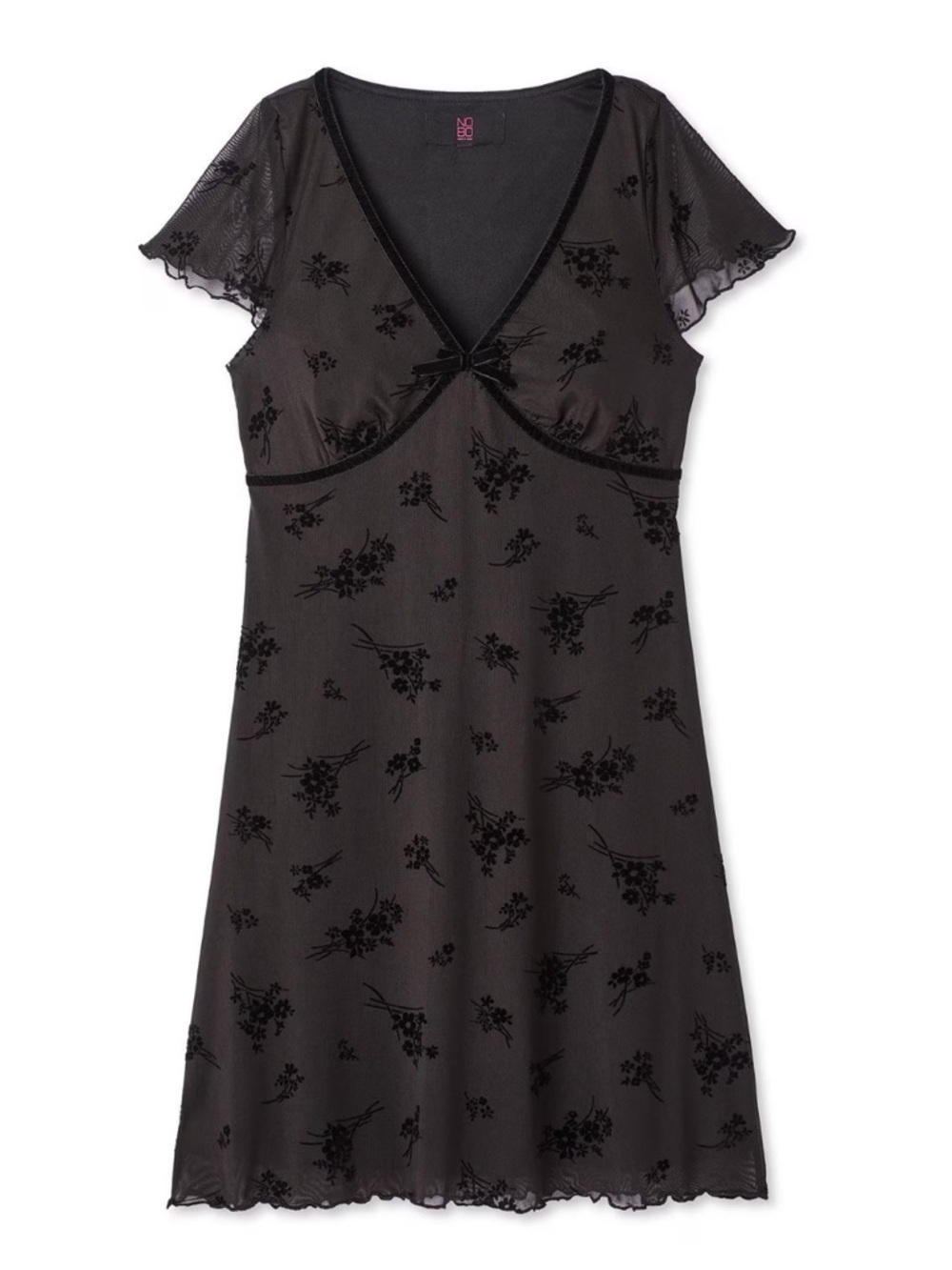 ✨3/$20✨ NWT Black Sheer Mesh Floral Slip Dress